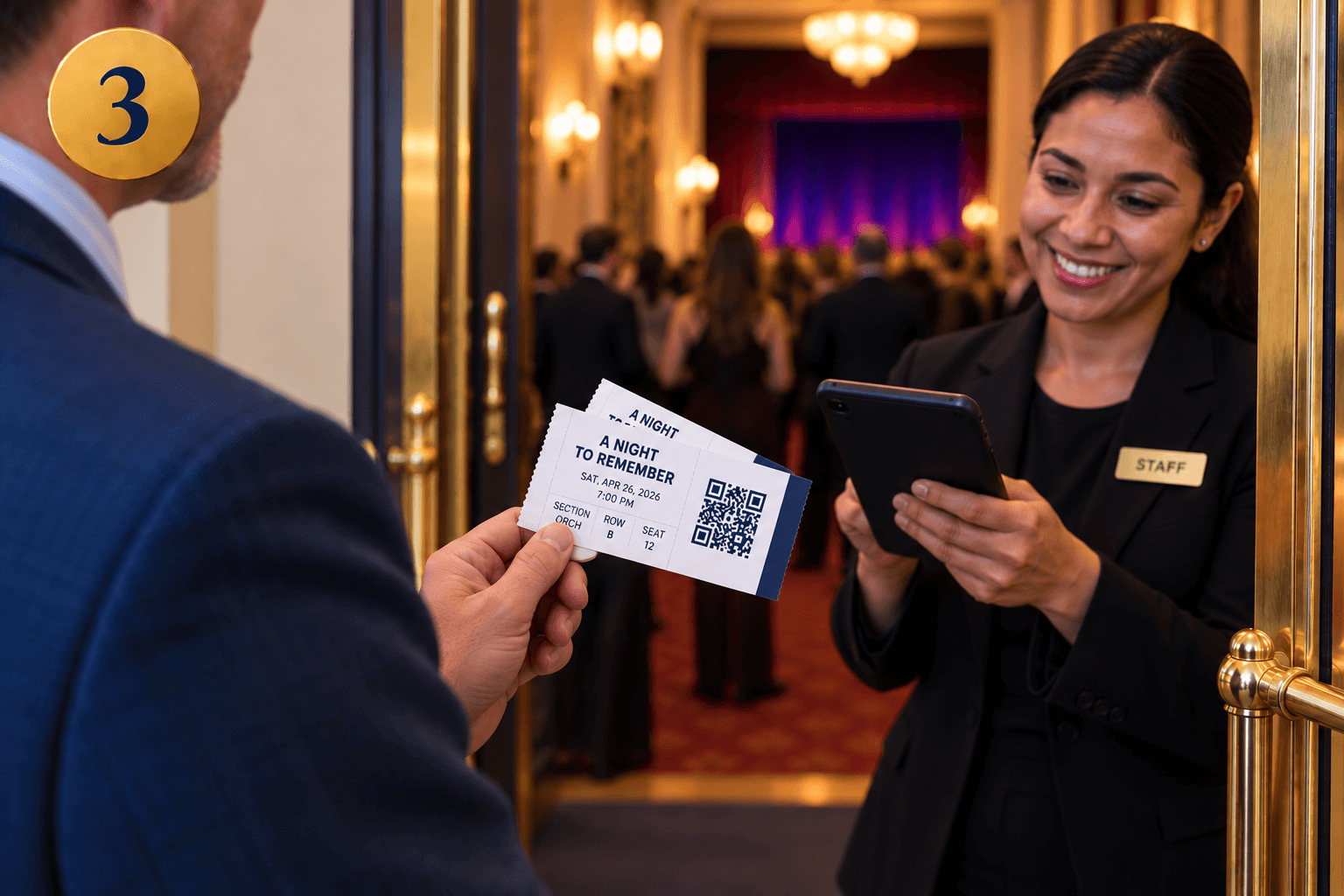 They check in with a QR ticket